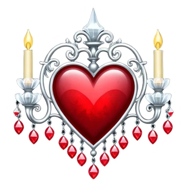 heart with gothic chandelier crystals sticker