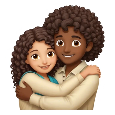 Beautiful girl with curly hair indian girl short girl hugging indian boy sticker