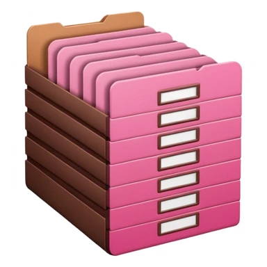 pink and brown files pile sticker