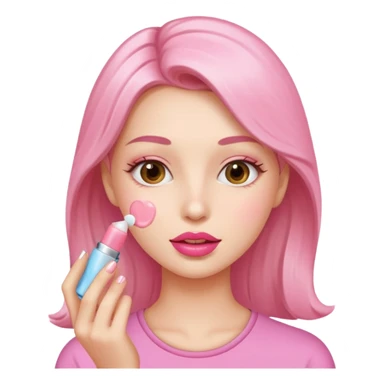 A gorgeous women applying lipbalm  sticker