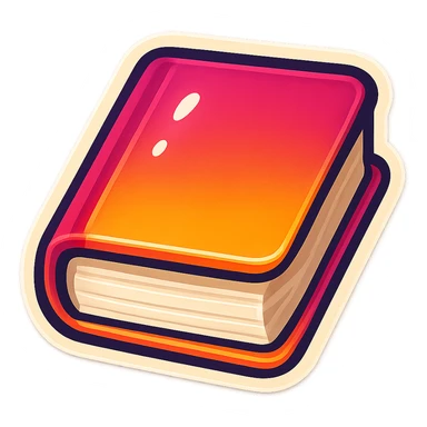 single book symbol, cartoon style sticker, simple and clear, no text sticker