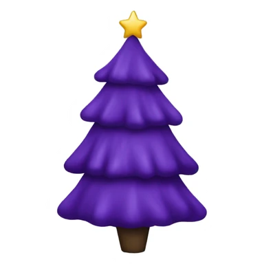 Dark purple Christmas tree with a bow on top sticker