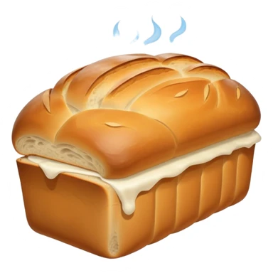 freshly baked loaf of bread with steam rising sticker