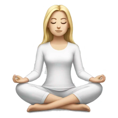 White girl  meditating sticker