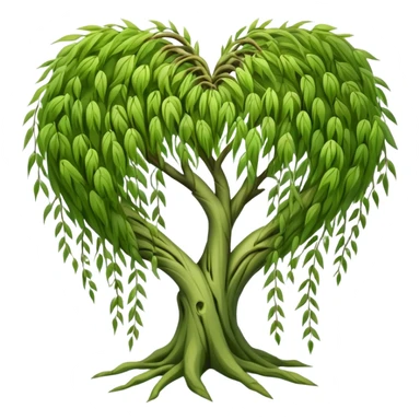 weeping willow tree hugging a heart sticker
