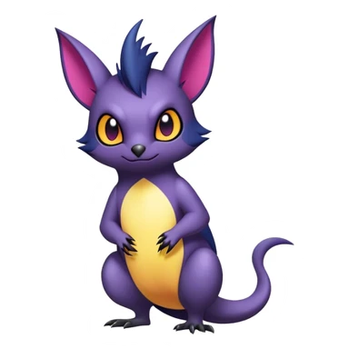 Cool cute edgy kawaii Quilava-Noibat-animal-creature-hybrid full body sticker