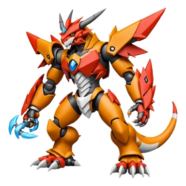 Digitigrade Cool Badass Wargreymon-Guilmon-Pokémon-Digimon-Fakémon-fusion-hybrid-creature sticker