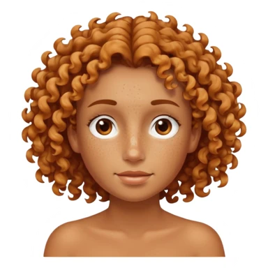 Tanned face with sea-salt curls and a freckled nose sticker