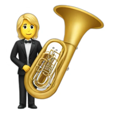 Longblondehair-smart-male-with-tuba-musician sticker