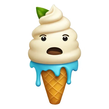 Ice cream wearing a mango sticker