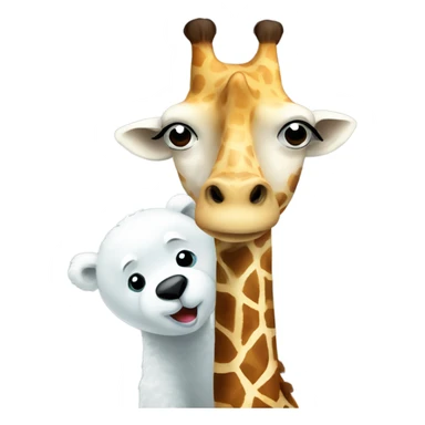 Giraffe with polar bear sticker