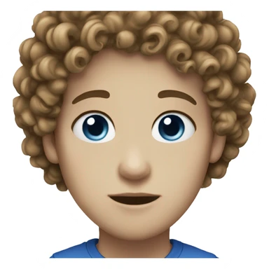 White skin curly hair blue eye sticker