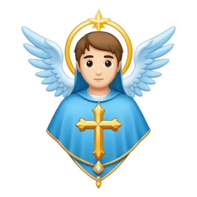 saint emblem holy with a touch of light blue sticker