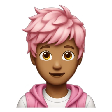 light brown catboy with pink hair sticker
