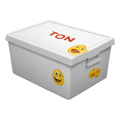 a plastic box with the inscription toni
 sticker