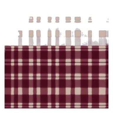 A burgundy plaid blanket sticker