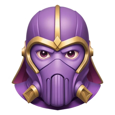 Thanos wearing pink Squid Game guard mask with triangle symbol sticker