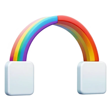 white heart with rainbow arch sticker