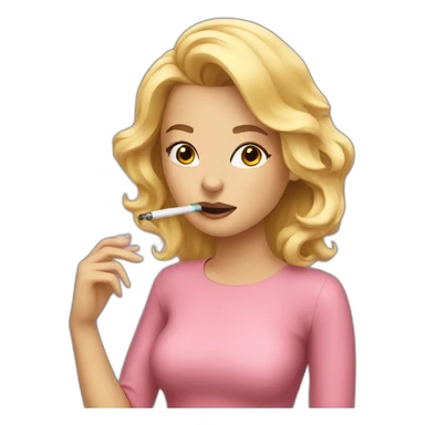Blonde girl vaping sticker