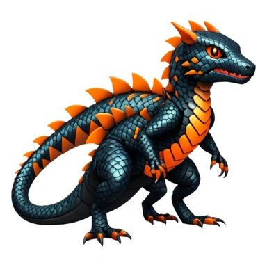 Modern Futuristic Scaly Cyber-Salandit-Litten-Hybrid (Full body) sticker