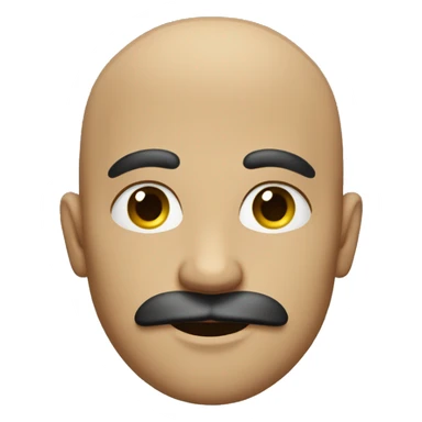 young bald man with big bushy brown moustache and no glasses sticker