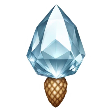 a Diamond Acorn, sparkling cut diamond, with short top and stem sticker