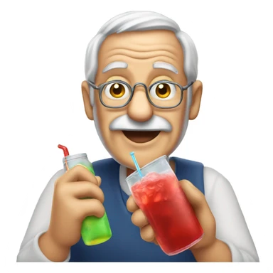 Old man drinking kool aid sticker