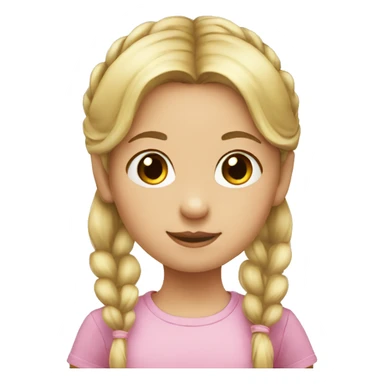 Little girl pigtails blonde head only sticker