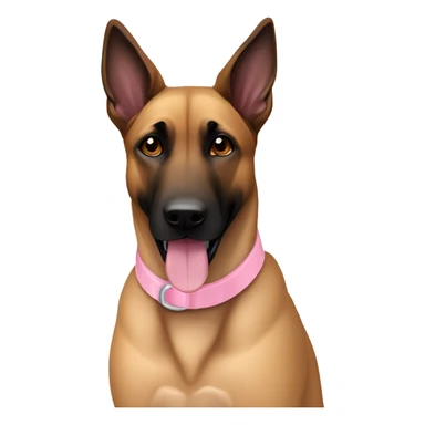 Belgian Malinois with light pink collar sticker