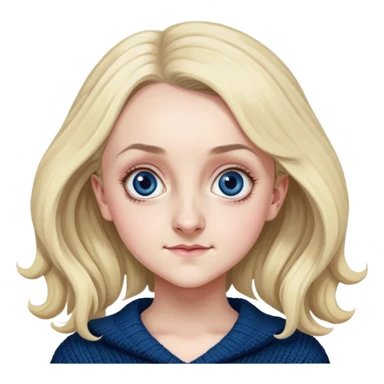 Evanna Lynch is Luna Lovegood in harry potter, wear dark blue sweater sticker