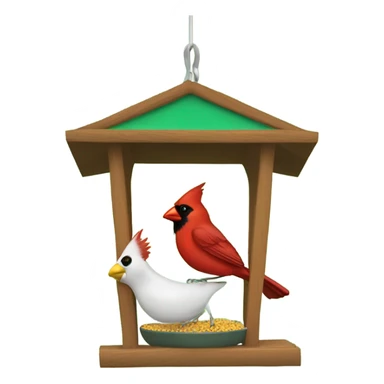 Cardinal on a green bird feeder sticker