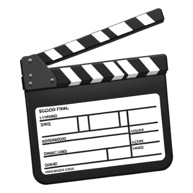 simplest possible clapperboard outline, bare minimum lines sticker