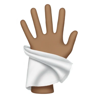 Hand holding a handkerchief sticker