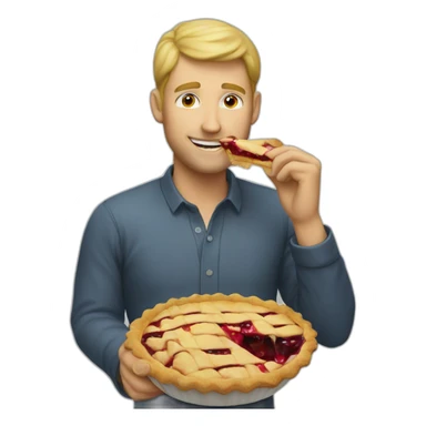 blonde man eating pie sticker