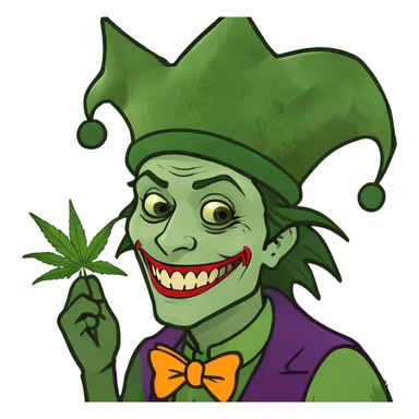 The joker with weed sticker