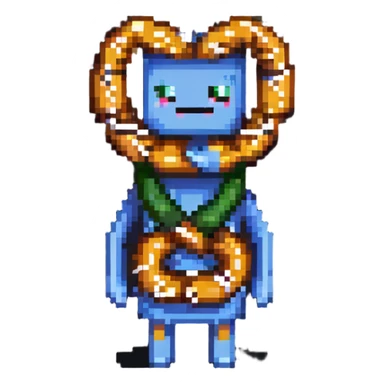 man dressed as a pretzel snack sticker