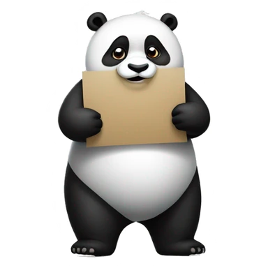 A fat panda holding a sign that says SAD sticker