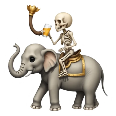 Skeleton Rider on elephant, Drinking. sticker