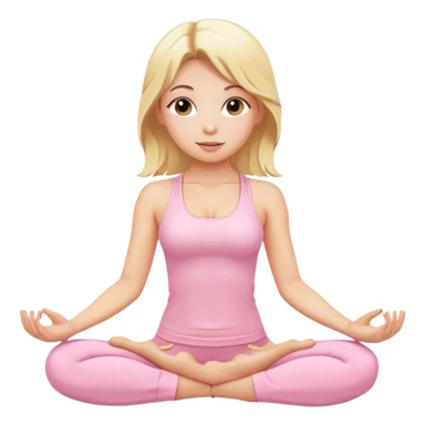 blonde yoga girl light pink clothes n sticker