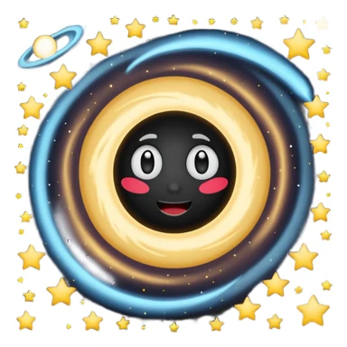 TON 618 black hole surrounded by stars emoji style sticker