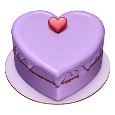 Realistic vintage style heart shaped cake, with lots of light purple frosting   sticker