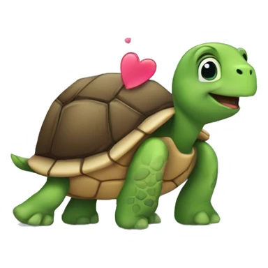 turtle with hearts  sticker