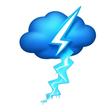 Blue lightning with Rain sticker