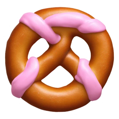 pretzel with pastel pink fondant sticker