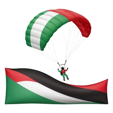 a palestinian flag with a paraglider sticker