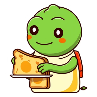 Pepe making toast sticker