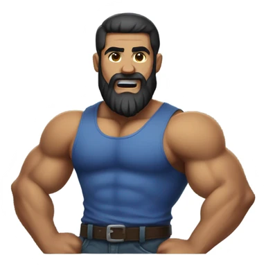 Swole gamer with black beard sticker