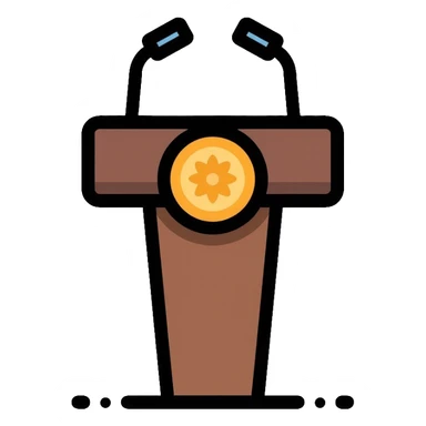 Presidential podium with microphones sticker