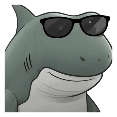 shark whit sunglases sticker