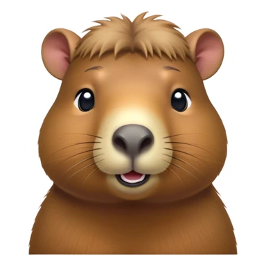 Cinematic Cute Capybara Portrait Emoji, Head tilted playfully and inquisitively, with a delightfully fluffy, rounded form accented by soft, inviting fur and round, sparkling eyes full of charm, Simplified yet irresistibly adorable features, highly detailed, glowing with a warm, friendly glow, high shine, affectionate and lively, stylized with a touch of whimsical cuteness, soft glowing outline, capturing the essence of a mischievous yet loving capybara that feels like it could tumble out of the screen into your arms! sticker